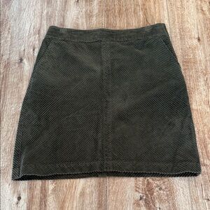 Talbots Green Corduroy Mini Skirt